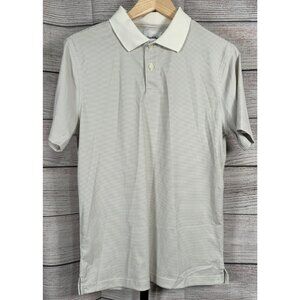 Goodfellow & Co Men’s Polo Shirt Beige Striped Short Sleeve Casual Size M